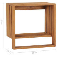 Produktbild för Väggmonterad handdukshängare 35x20x35 cm massivt teakträ