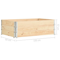 Produktbild för Upphöjd odlingsbädd 3 st 50x150 cm massiv furu