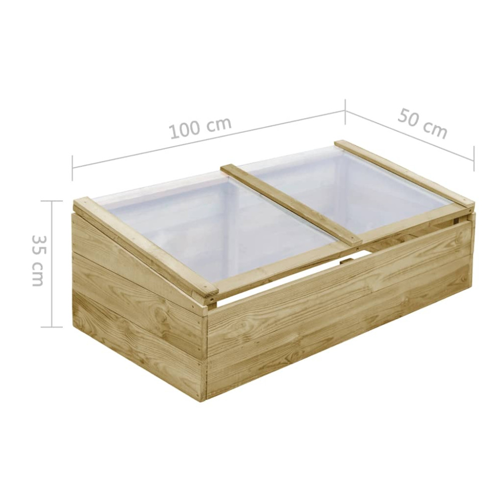 Produktbild för Drivbänk 2 st impregnerad furu 100x50x35 cm
