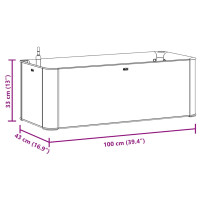 Produktbild för Upphöjd odlingslåda med självbevattning mocka 100x43x33 cm