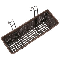 Miniatyr av produktbild för Blomlåda för balkong 2-pack konstrotting/zink brun 50cm