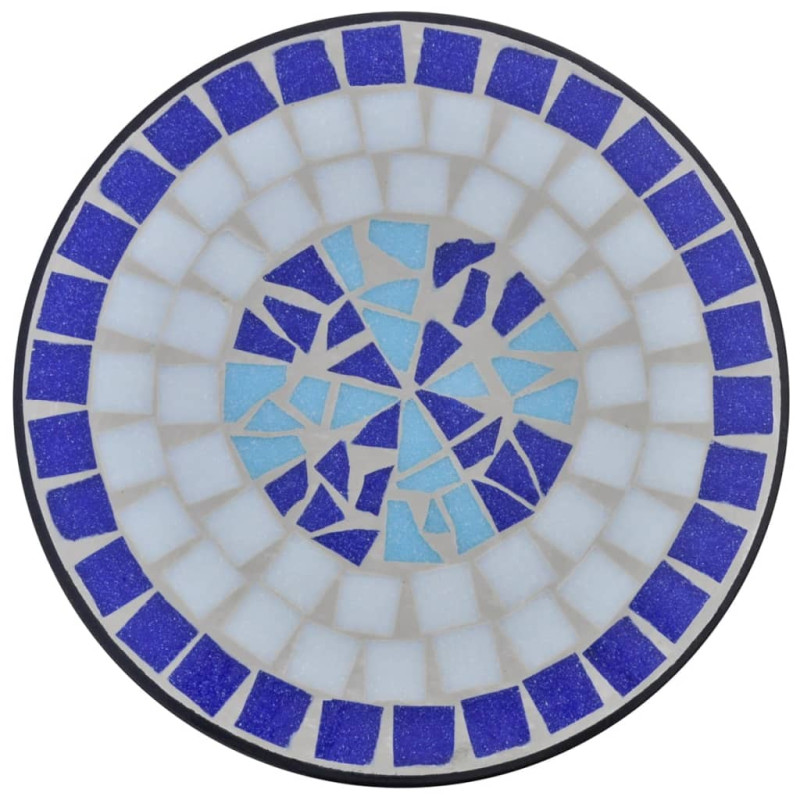 Produktbild för Sidobord med mosaik blå vit