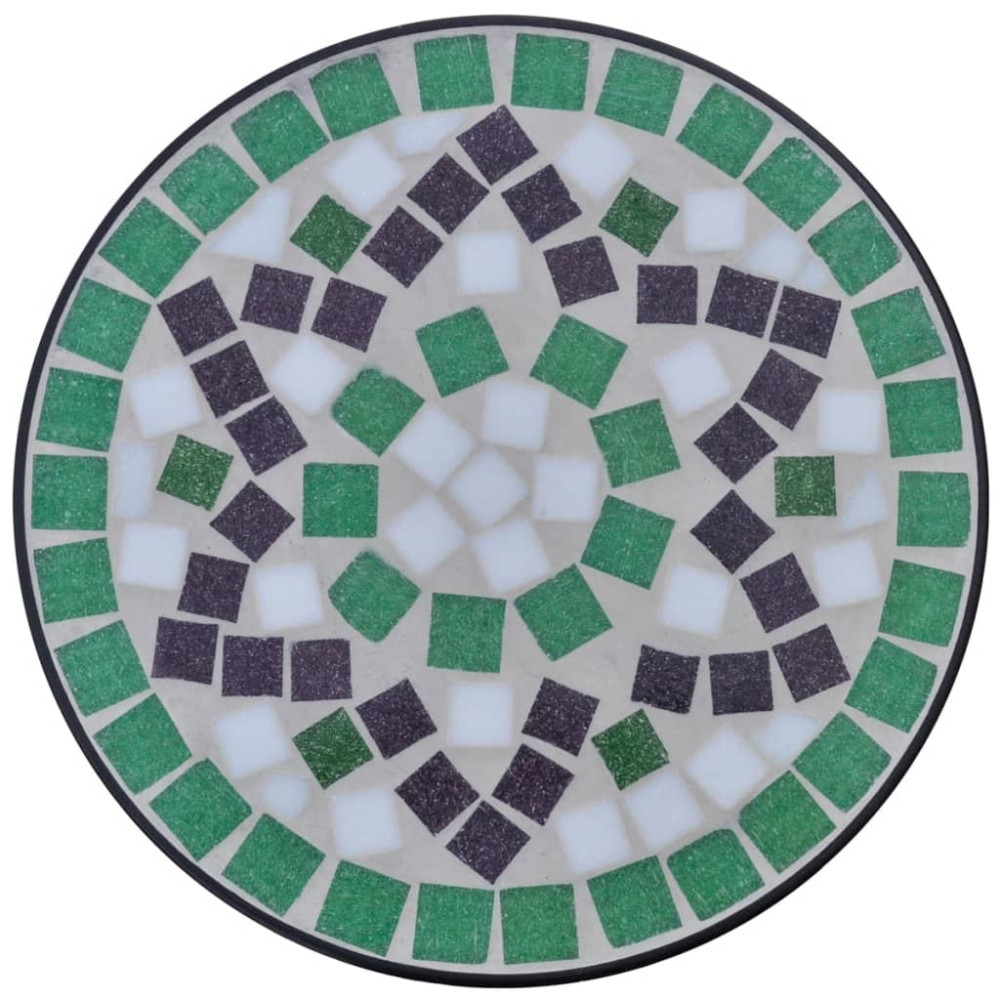 Produktbild för Sidobord med mosaik grön vit