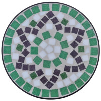 Produktbild för Sidobord med mosaik grön vit