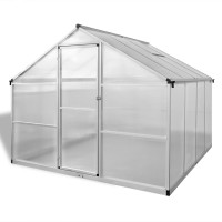 Miniatyr av produktbild för Växthus i förstärkt aluminium med basram 6,05 m²