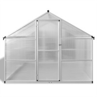 Miniatyr av produktbild för Växthus i förstärkt aluminium med basram 7,55 m²