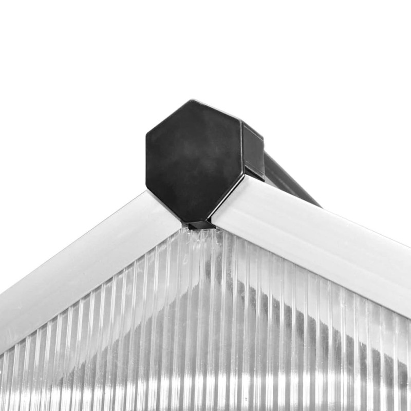 Produktbild för Växthus i förstärkt aluminium med basram 9,025 m²