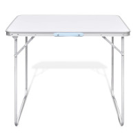 Produktbild för Campingbord med metallram, hopfällbar 80 x 60 cm