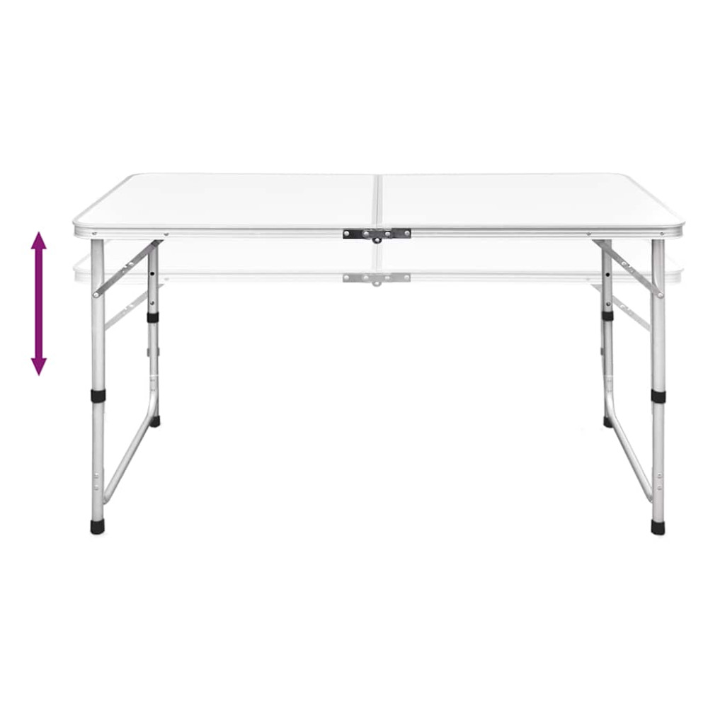 Produktbild för Hopfällbart campingbord höjdjusterbar aluminium 120x60 cm