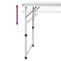 Produktbild för Hopfällbart campingbord höjdjusterbar aluminium 120x60 cm