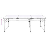 Produktbild för Hopfällbart campingbord med justerbar höjd Aluminium 180 x 60 cm