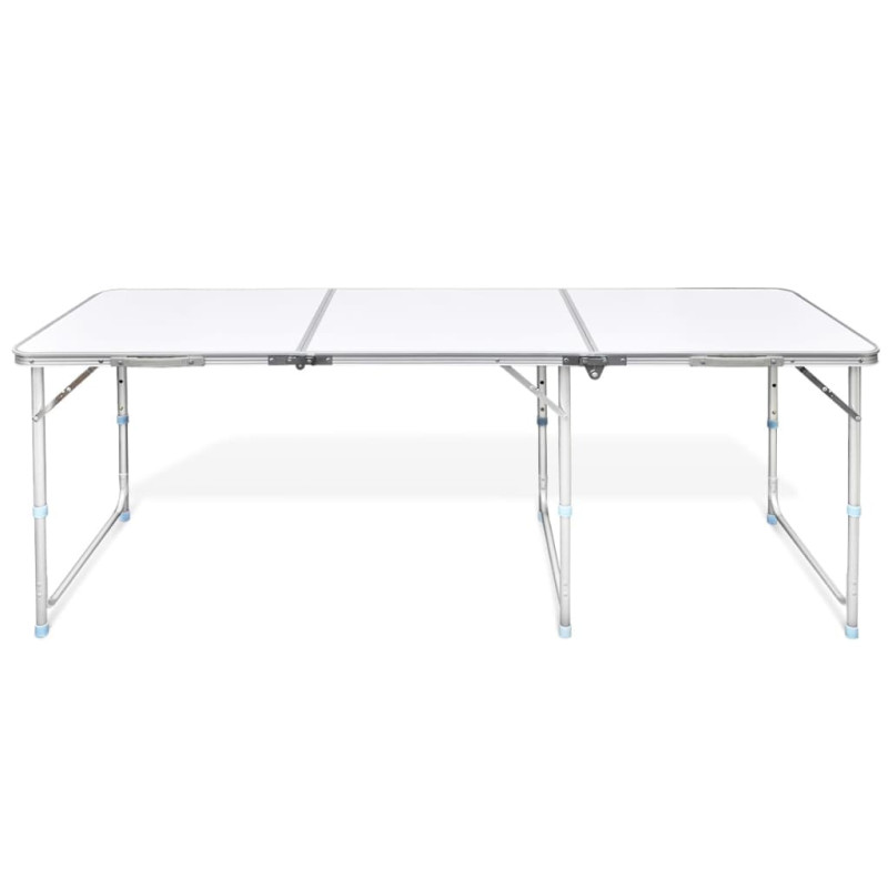 Produktbild för Hopfällbart campingbord med justerbar höjd Aluminium 180 x 60 cm