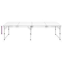 Produktbild för Hopfällbart campingbord med justerbar höjd Aluminium 240 x 60 cm