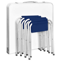 Produktbild för Hopfällbart campingbord med 4 stolar höjdjusterbar 120x60 cm