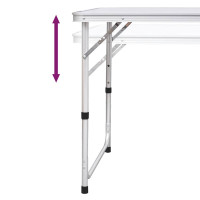 Produktbild för Campingbord med 6 stolar, hopfällbar och justerbar i höjd) 180 x 60 cm
