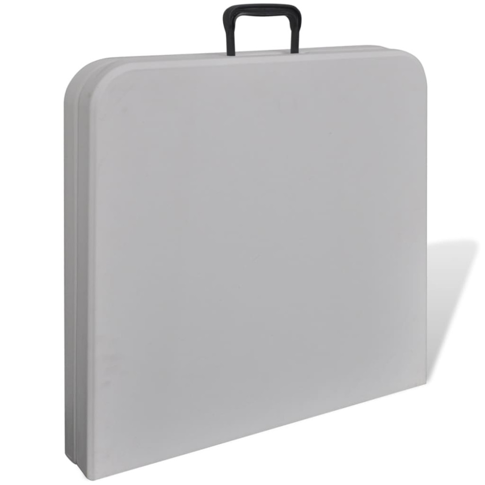 Produktbild för Hopfällbart trädgårdsbord 122 cm HDPE vit