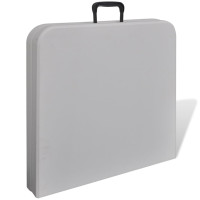Produktbild för Hopfällbart trädgårdsbord 122 cm HDPE vit