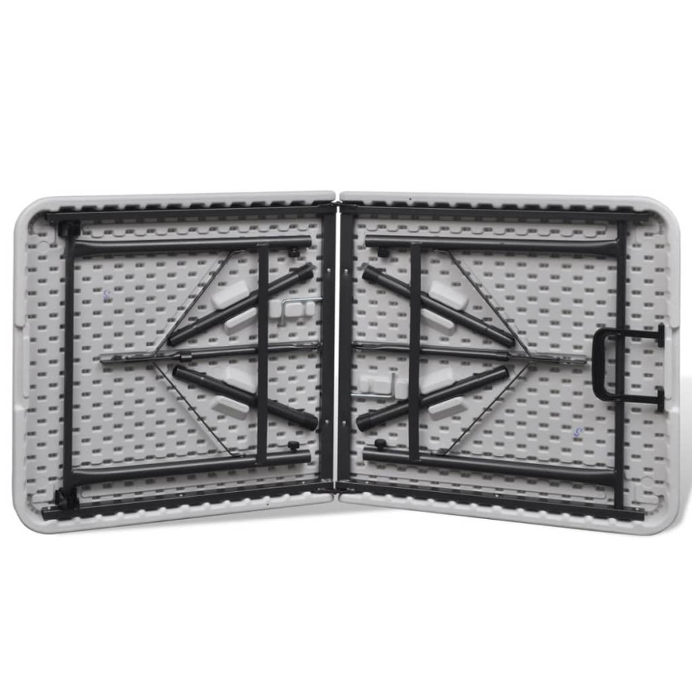 Produktbild för Hopfällbart trädgårdsbord 122 cm HDPE vit