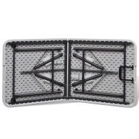 Produktbild för Hopfällbart trädgårdsbord 122 cm HDPE vit