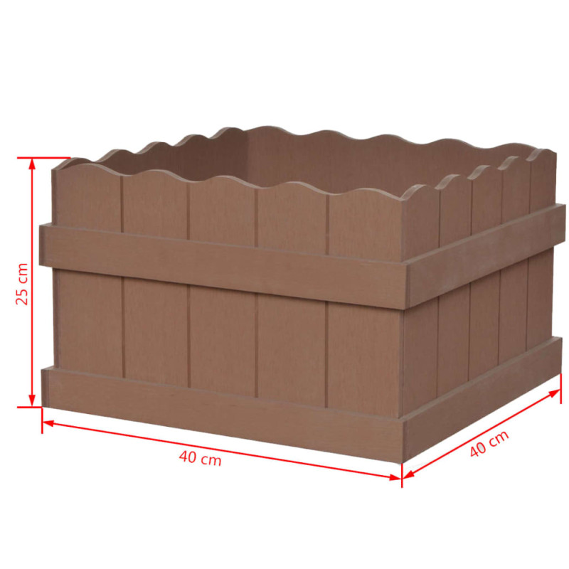 Produktbild för WPC Odlingslåda upphöjd 40x40x25 cm brun