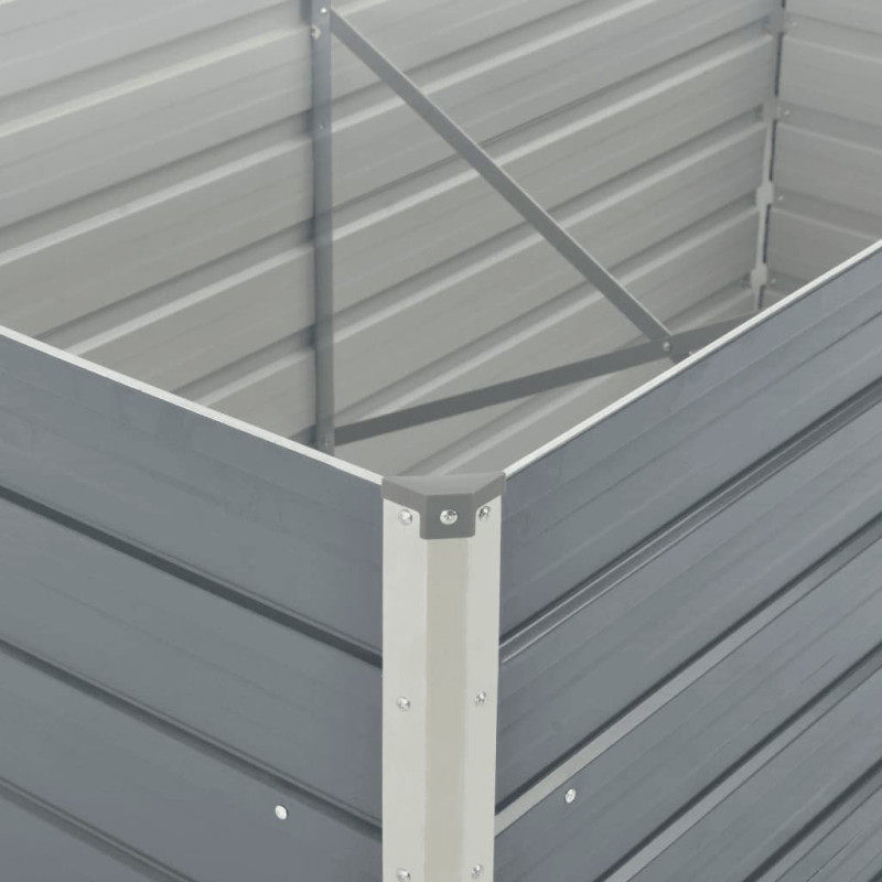 Produktbild för Odlingslåda 160x80x77 cm galvaniserad stål grå