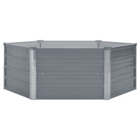Miniatyr av produktbild för Odlingslåda 129x129x46 cm galvaniserat stål grå