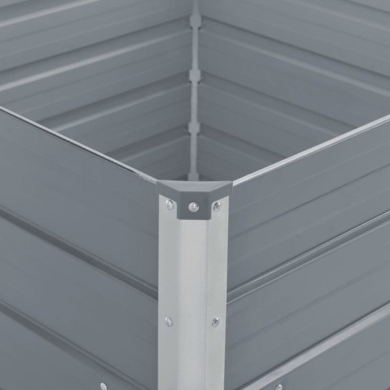 Produktbild för Odlingslåda 100x100x77 cm galvaniserad stål grå