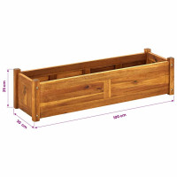 Produktbild för Blomlåda upphöjd akaciaträ 100x30x25 cm