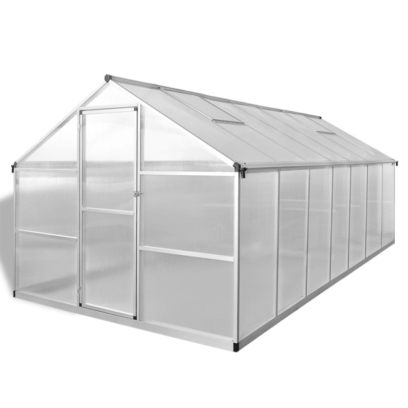 Produktbild för Växthus 10,53 m² förstärkt aluminium
