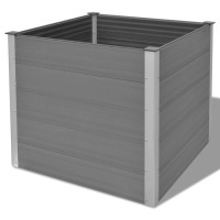 Produktbild för Odlingslåda upphöjd WPC 100x100x91 cm grå