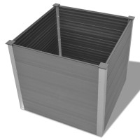Produktbild för Odlingslåda upphöjd WPC 100x100x91 cm grå