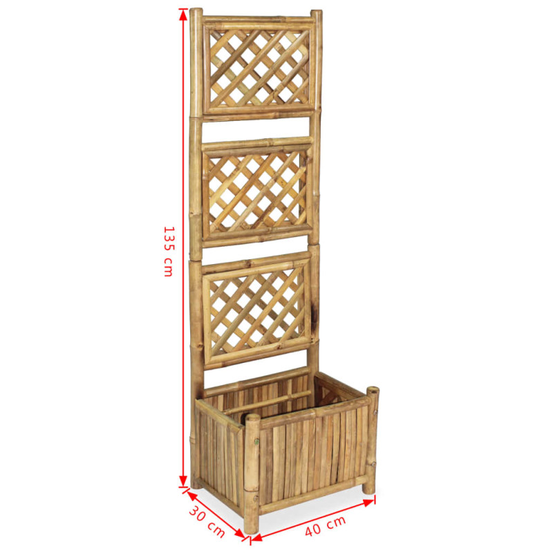 Produktbild för Odlingslåda med spaljé upphöjd bambu 40 cm