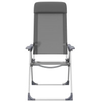 Produktbild för Hopfällbara campingstolar 4 st aluminium grå