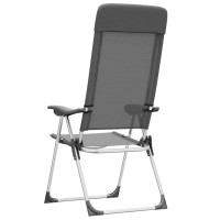 Produktbild för Hopfällbara campingstolar 4 st aluminium grå