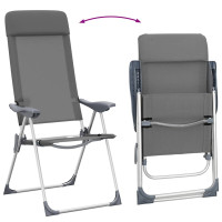 Produktbild för Hopfällbara campingstolar 4 st aluminium grå