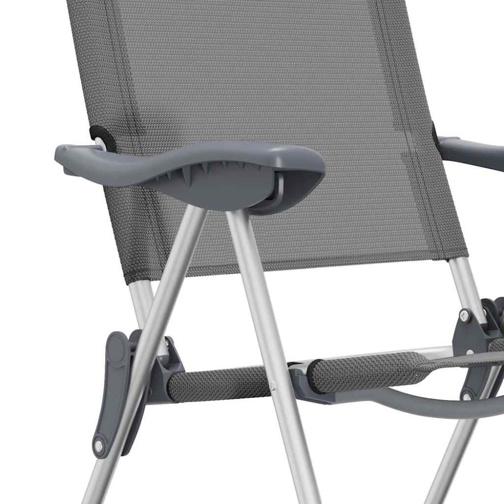 Produktbild för Hopfällbara campingstolar 4 st aluminium grå