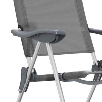 Produktbild för Hopfällbara campingstolar 4 st aluminium grå
