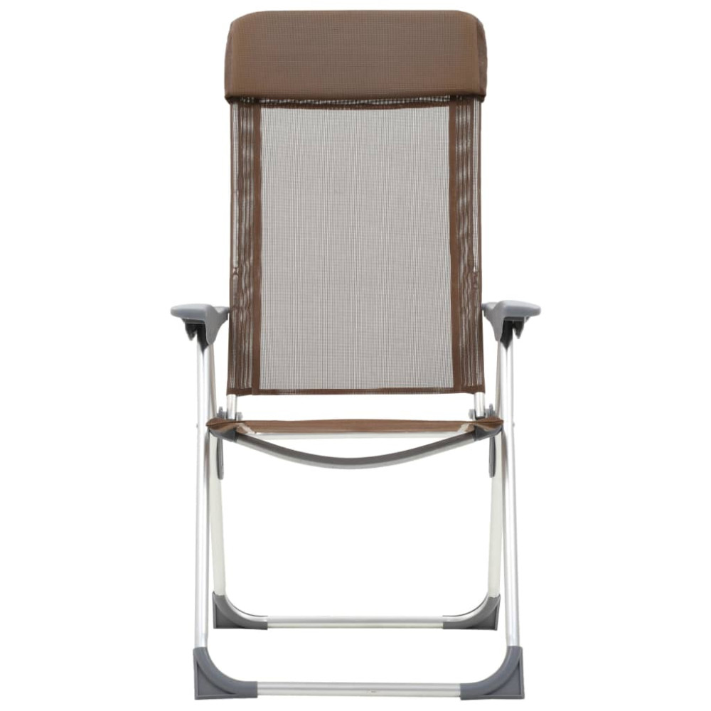 Produktbild för Hopfällbara campingstolar 4 st aluminium brun