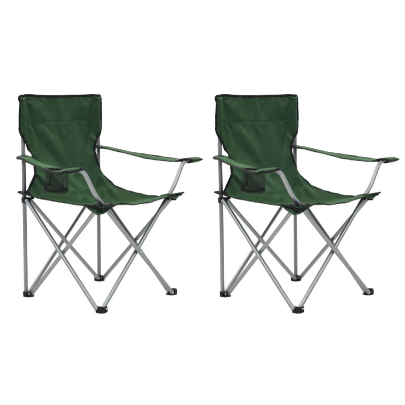 Produktbild för Campingbord och stolar 3 delar grön