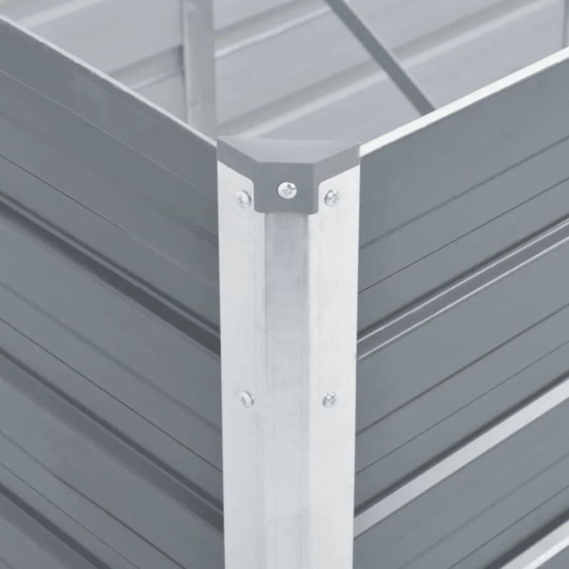 Produktbild för Odlingslåda upphöjd galvaniserat stål 240x80x77 cm grå