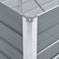 Miniatyr av produktbild för Odlingslåda upphöjd galvaniserat stål 100x40x45 cm grå