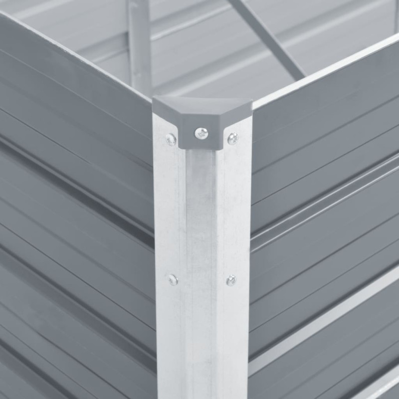 Produktbild för Odlingslåda upphöjd galvaniserat stål 100x40x45 cm grå