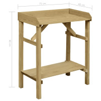 Produktbild för Planteringsbord impregnerad furu 75x40x90 cm