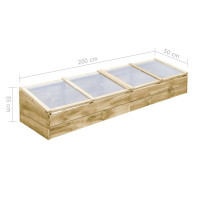 Produktbild för Växthus impregnerad furu 200x50x35 cm