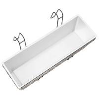 Miniatyr av produktbild för Balkonglådor upphöjda 2 st 50 cm konstrotting grå