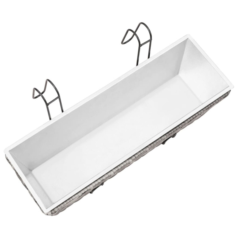Produktbild för Balkonglådor upphöjda 2 st 50 cm konstrotting grå