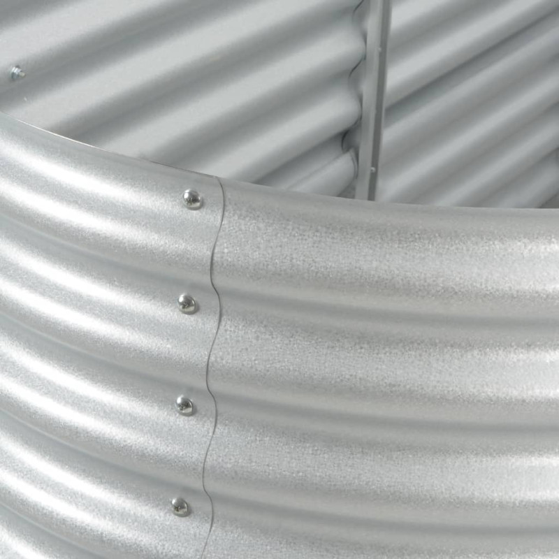 Produktbild för Odlingslåda upphöjd galvaniserat stål 400x80x81 cm silver