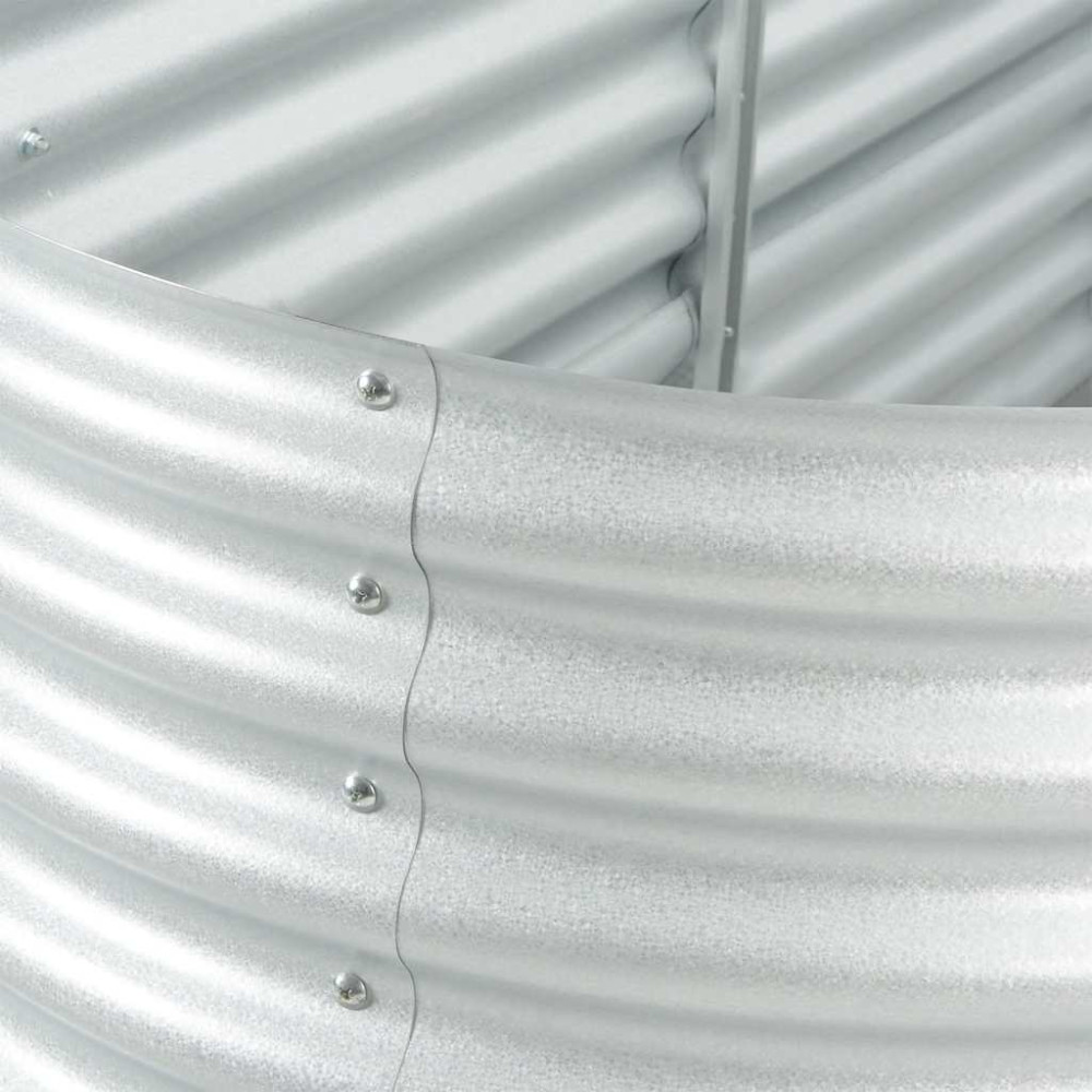 Produktbild för Odlingslåda upphöjd galvaniserat stål 320x80x81 cm silver