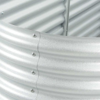 Produktbild för Odlingslåda upphöjd galvaniserat stål 320x80x81 cm silver