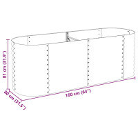 Produktbild för Odlingslåda upphöjd galvaniserat stål 240x80x81 cm silver